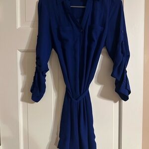 Express Royal Blue Long Sleeve Dress